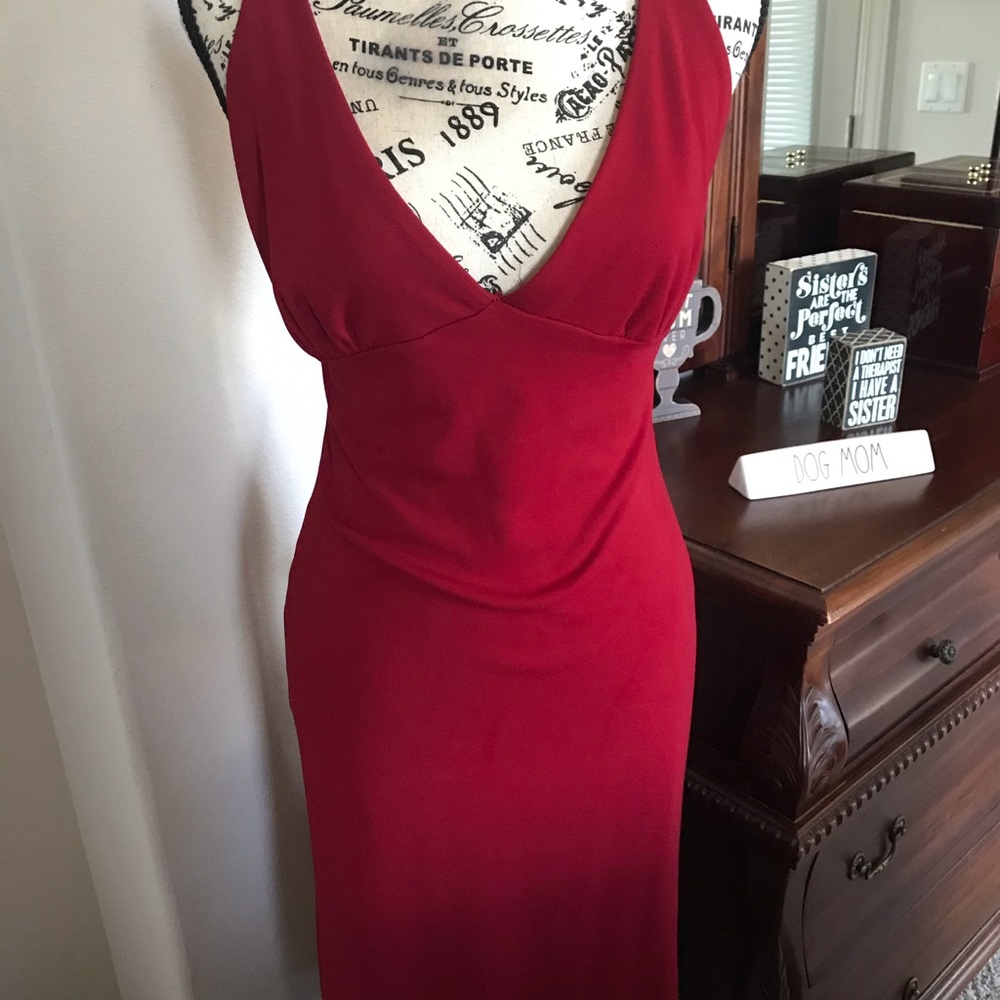 EUC Wine Red Strappy Back Cocktail Dress